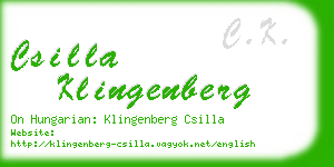 csilla klingenberg business card